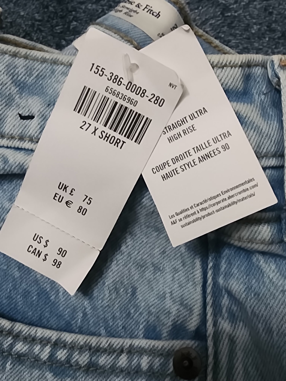 Abercrombie & Fitch Light Wash High-Rise Straight Jeans